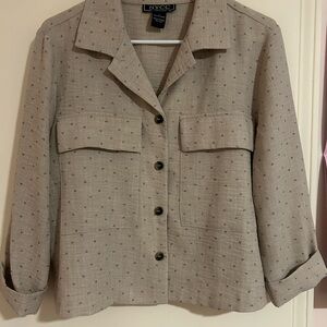 NYC Beige Textured Shirt with Black Dots